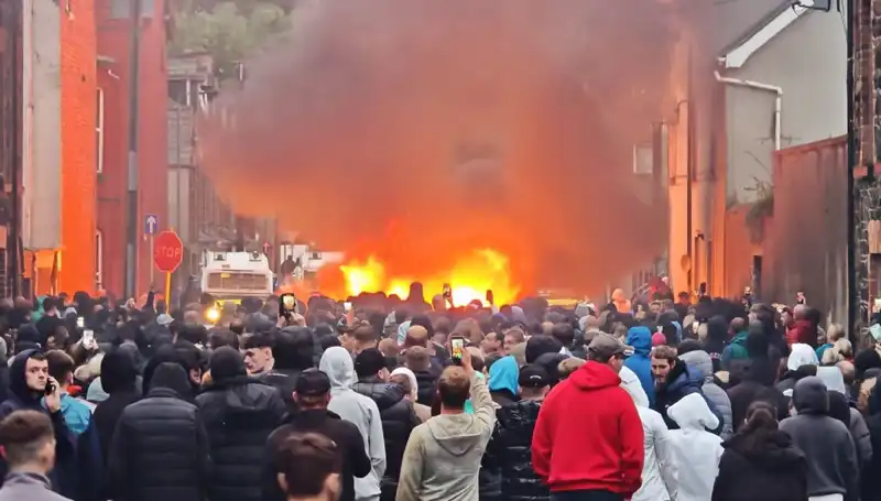 Kuzey İrlanda'da Cinsel Saldırı Protestoları ve Alev Alan Evler